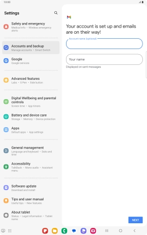 Press Your name and key in the required sender name.