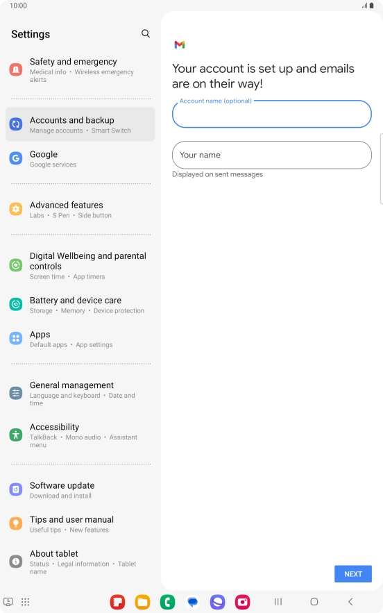 Press Your name and key in the required sender name.