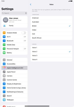 Press the required accent.