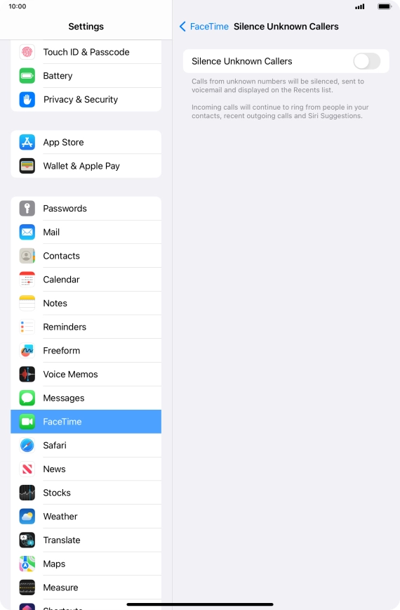 Press the indicator next to 