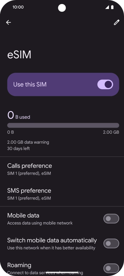 Press the indicator next to 