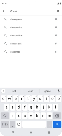 Key in the name or subject of the required app and press the search icon.