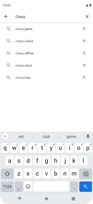 Key in the name or subject of the required app and press the search icon.