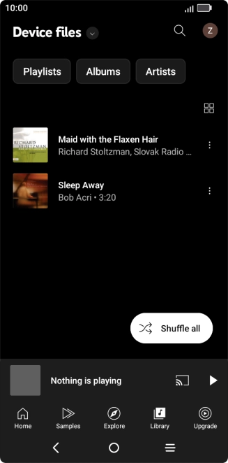 Press the required audio file.