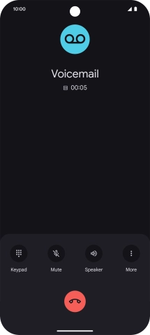 Press the end call icon.