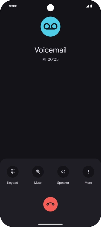 Press the end call icon.