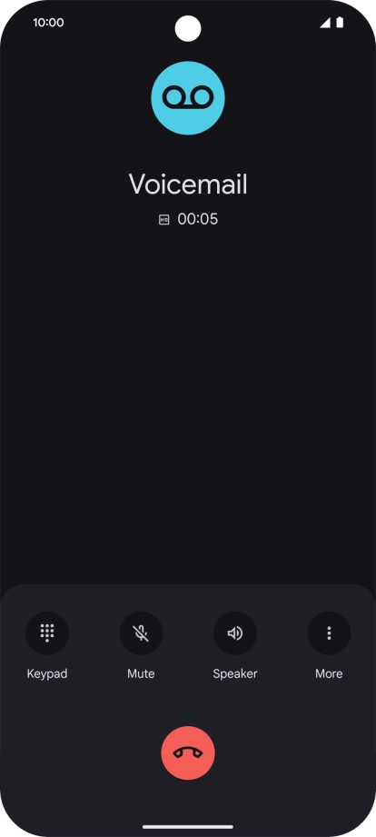 Press the end call icon.