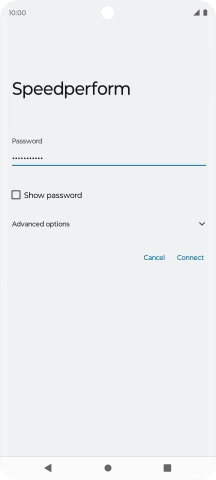 Key in the password for the Wi-Fi network and press Connect.