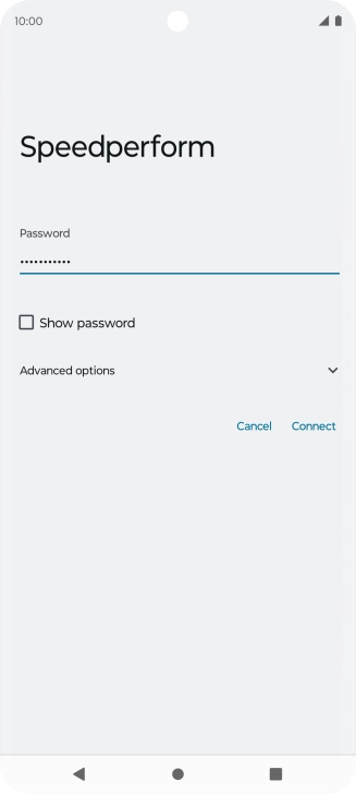 Key in the password for the Wi-Fi network and press Connect.