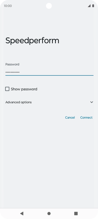 Key in the password for the Wi-Fi network and press Connect.