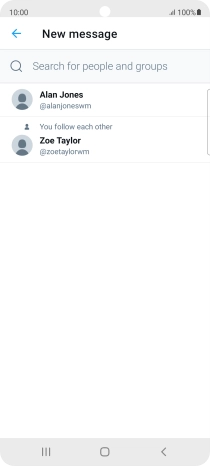 Press the search field.