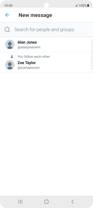 Press the search field.