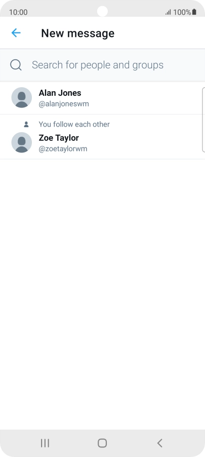 Press the search field.