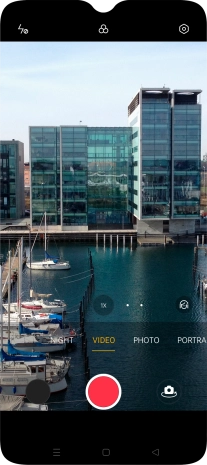 Press the video light icon.