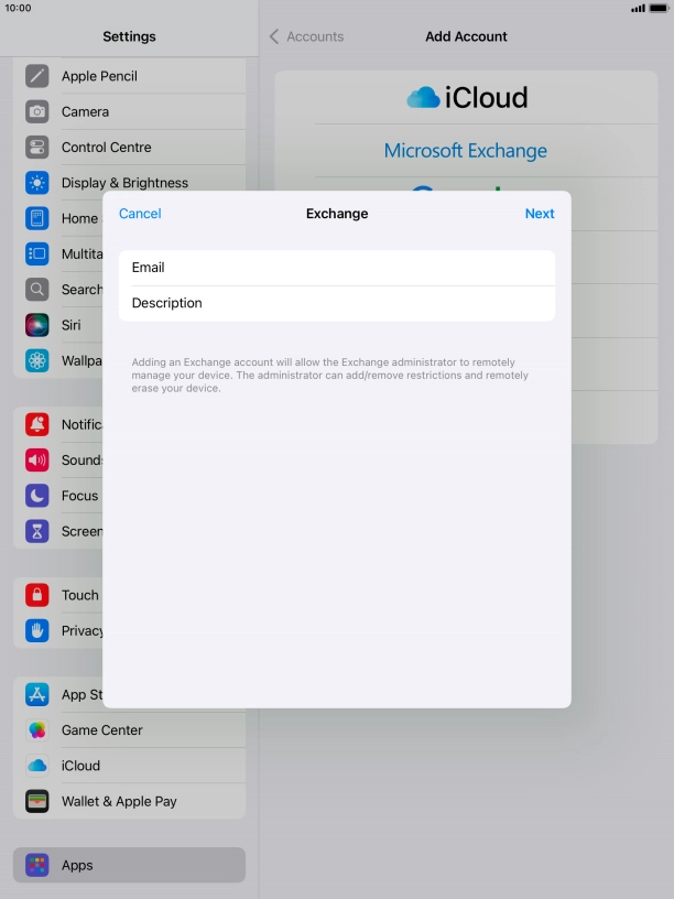 Press Description and key in the required name.