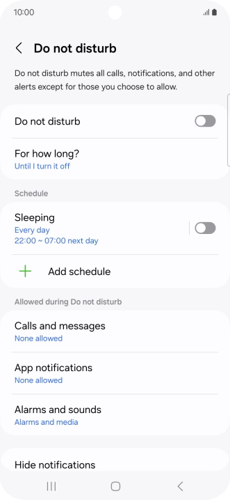 Press the indicator next to 