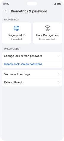 Press Disable lock screen password and key in the additional phone lock code you created earlier.