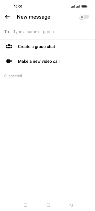 Press the search field and key in the first letters of the recipient's name.