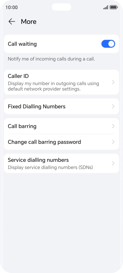 Press Fixed Dialling Numbers. Press Fixed Dialling Numbers.