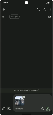 Press the text input field and write the text for your picture message.