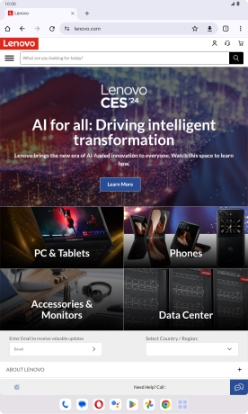 Press the menu icon.