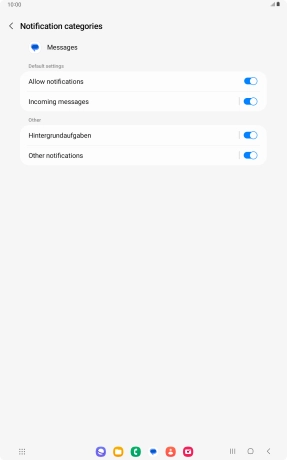 Press Incoming messages.