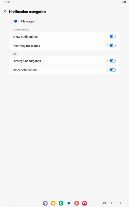 Press Incoming messages.