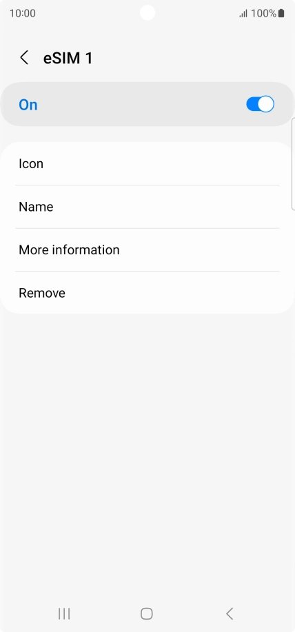 Press Remove and follow the instructions on the screen to delete your eSIM. Press Remove and follow the instructions on the screen to delete your eSIM.