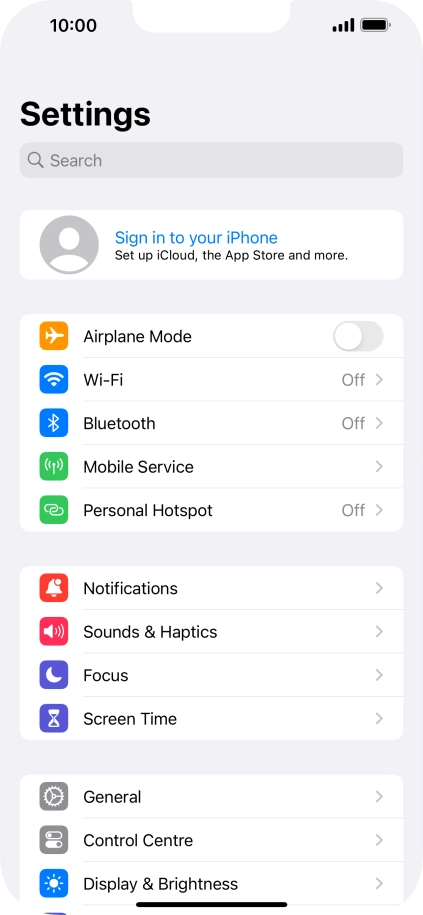 Press Sign in to your iPhone.