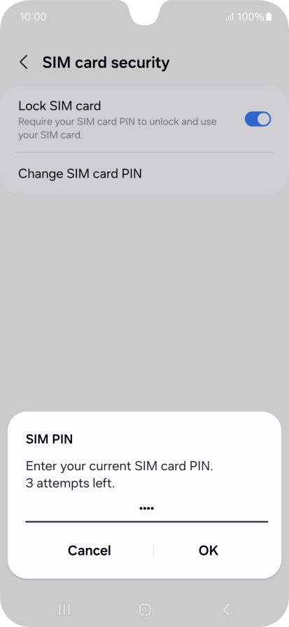 Key in your current PIN and press OK.