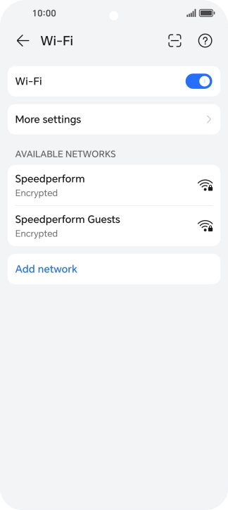 Press the required Wi-Fi network.