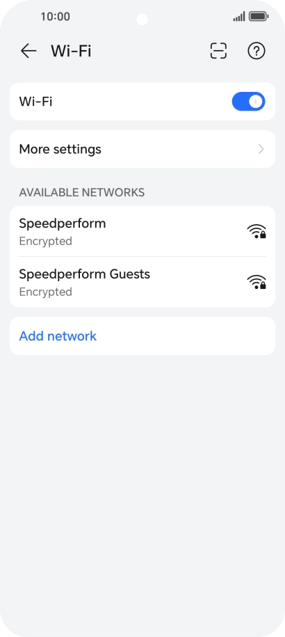 Press the required Wi-Fi network.