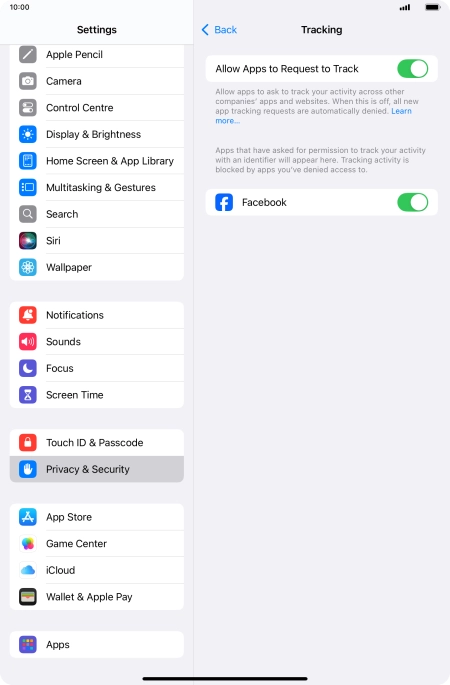 Press the indicator next to 