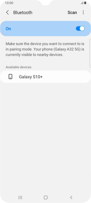 Press the required Bluetooth device and follow the instructions on the screen to pair the device with your phone.