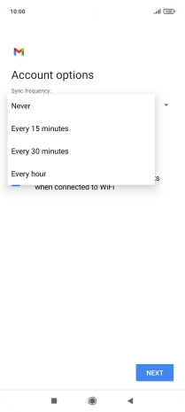 Press the required setting.
