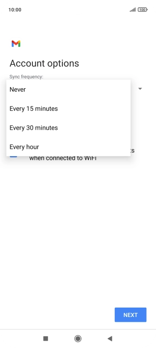 Press the required setting.
