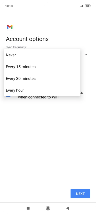 Press the required setting.