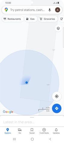 Press the search field and key in the required destination.