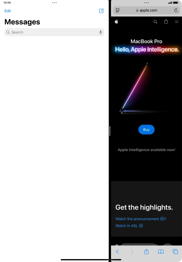 The applications are now displayed on a split screen.