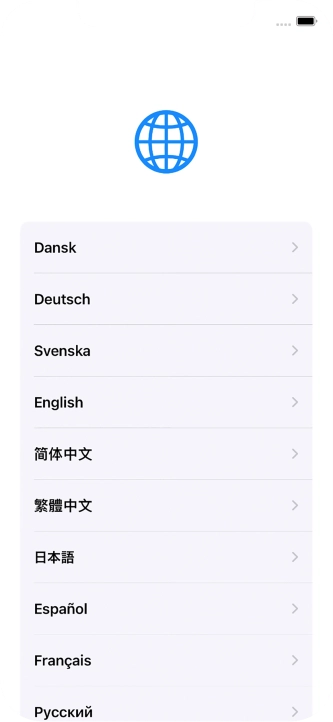 Press the required language. Press the required language.