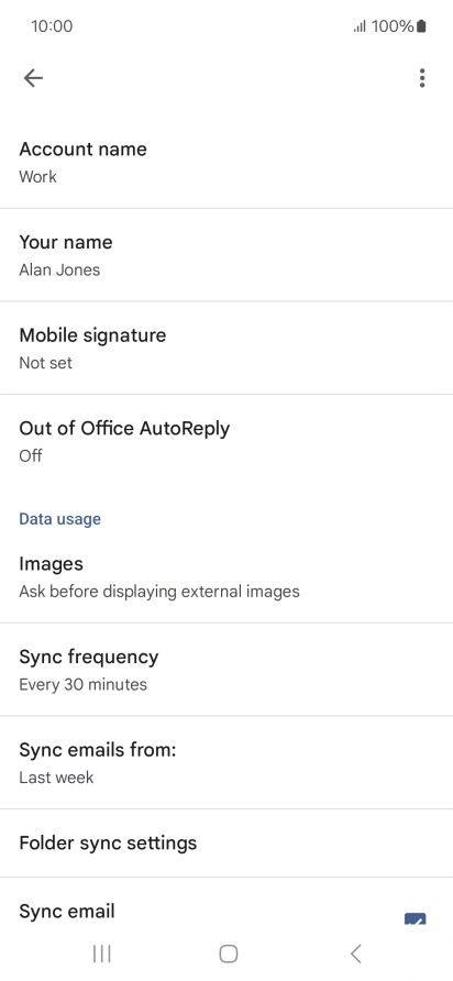 Press Account name and key in the required name.