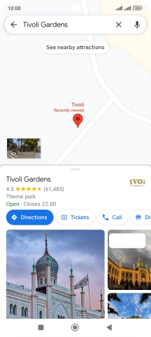 Press the destination at the bottom of the screen.