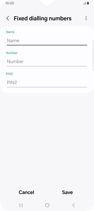 Press Name and key in the required name.