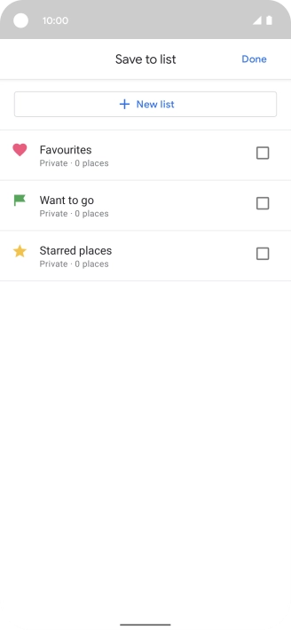 If you select New list, follow the instructions on the screen to create a new list. If you select New list, follow the instructions on the screen to create a new list.