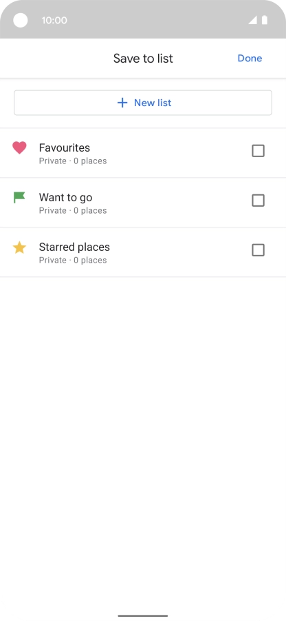 If you select New list, follow the instructions on the screen to create a new list. If you select New list, follow the instructions on the screen to create a new list.