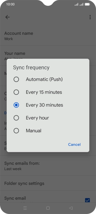Press the required setting. Press the required setting.