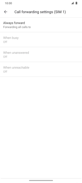 Press the required divert type.