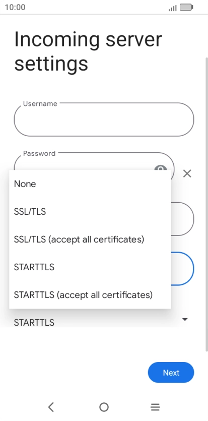 Press SSL/TLS. Press SSL/TLS.