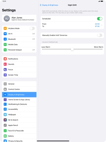 Press the indicator next to 
