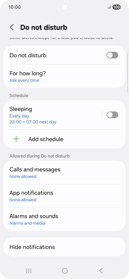Press the indicator next to 